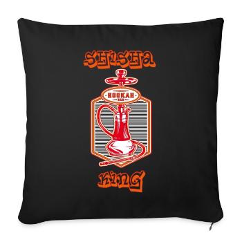 Shisha Hookah Shishabar heizen und rauchen - Sofakissenbezug 45 x 45 cm - Schwarz - Vorne