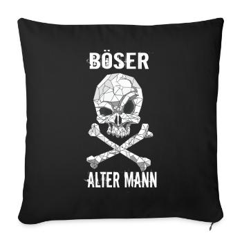 Böser Alter Mann Totenkopf - Sofakissenbezug 45 x 45 cm - Schwarz - Vorne