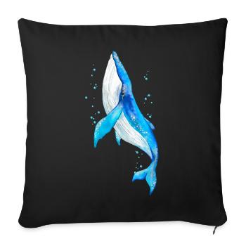 Whale - Sofa pillowcase 17,3'' x 17,3'' (45 x 45 cm) - black - Front