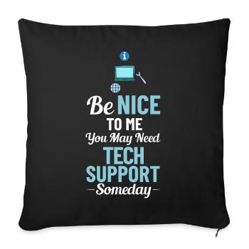 Support technique Assistance technique informatique Helpdesk - Housse de coussin décorative 45 x 45 cm - noir - Devant