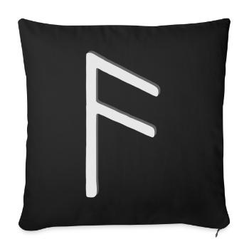 Futhark Runic Alphabet Ansuz - Sofa pillowcase 17,3'' x 17,3'' (45 x 45 cm) - black - Front
