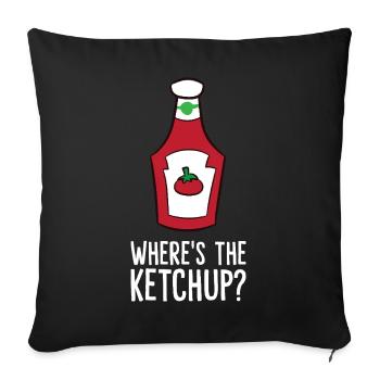 Ketchup - Où est le ketchup ? - Housse de coussin décorative 45 x 45 cm - noir - Devant
