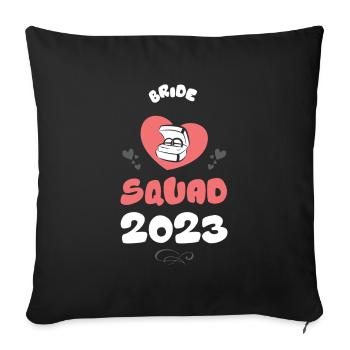 Bride Squad 2023 Team Heart - Sofa pillowcase 17,3'' x 17,3'' (45 x 45 cm) - black - Front