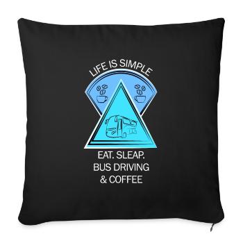 Bus Bus Driver School Bus Bus Driver Coffee - Sofa pillowcase 17,3'' x 17,3'' (45 x 45 cm) - black - Front