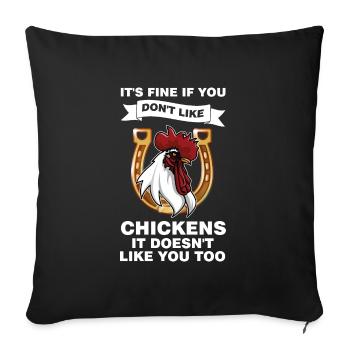 Hühnerhaltung Tierhaltung Geschenk - Sofakissenbezug 45 x 45 cm - Schwarz - Vorne