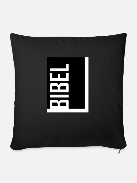 BIBEL - Sofakissenbezug 45 x 45 cm - Schwarz