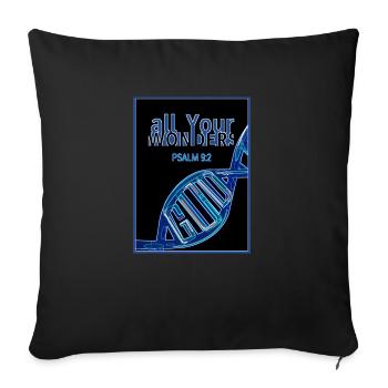all YOUR wonders DNA - Sofa pillowcase 17,3'' x 17,3'' (45 x 45 cm) - black - Front
