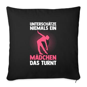 Turner Mädchen Akrobatik Geschenk - Sofakissenbezug 45 x 45 cm - Schwarz - Vorne