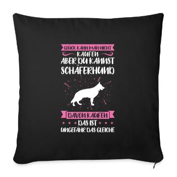Schäferhund Hund Schäferhunde Geschenk - Sofakissenbezug 45 x 45 cm - Schwarz - Vorne
