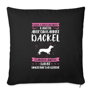 Dackel Hund Dackel Besitzer Geschenk - Sofakissenbezug 45 x 45 cm - Schwarz - Vorne