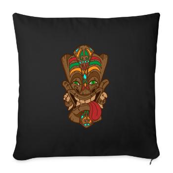 Tikki Tiki Mask Hawaiian Hawaiian Idée cadeau - Housse de coussin décorative 45 x 45 cm - noir - Devant