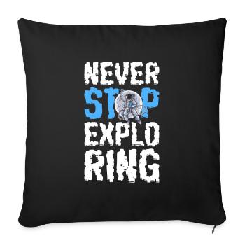 Astronaut stars - Sofa pillowcase 17,3'' x 17,3'' (45 x 45 cm) - black - Front