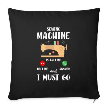 Profession de couture Machine à coudre de costume - Housse de coussin décorative 45 x 45 cm - noir - Devant