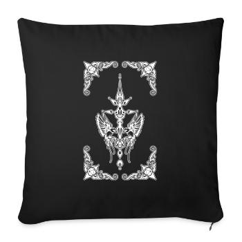 Bird spell card - Sofa pillowcase 17,3'' x 17,3'' (45 x 45 cm) - black - Front