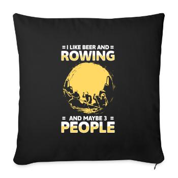 Équipe d’aviron Boat Eights - Housse de coussin décorative 45 x 45 cm - noir - Devant