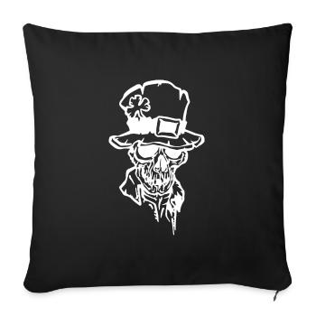 Creepy skull Happy St. Patrick's day - Housse de coussin décorative 45 x 45 cm - noir - Devant
