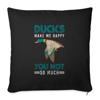 Caneton en caoutchouc Canard Bec Bain - Housse de coussin décorative 45 x 45 cm - noir - Devant