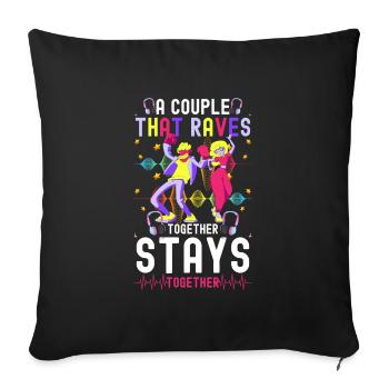 Rave House Musik Energie - Sofakissenbezug 45 x 45 cm - Schwarz - Vorne