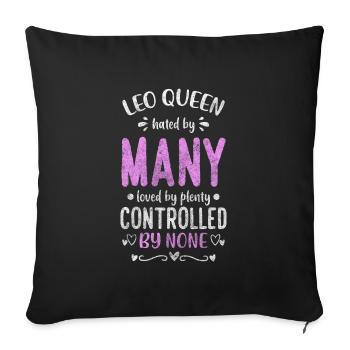 Signe du zodiaque Force Lion - Housse de coussin décorative 45 x 45 cm - noir - Devant