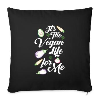 Veganism Vegetarian Healthy - Sofa pillowcase 17,3'' x 17,3'' (45 x 45 cm) - black - Front