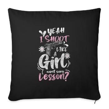 Gun Lover Pistol Sport War - Housse de coussin décorative 45 x 45 cm - noir - Devant
