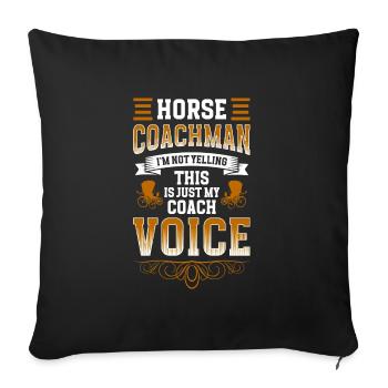 Travail de cocher de passagers de calèche - Housse de coussin décorative 45 x 45 cm - noir - Devant