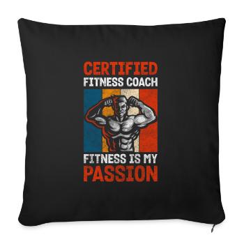 Fitness Trainer, Endurance, Strength, Athlete - Sofa pillowcase 17,3'' x 17,3'' (45 x 45 cm) - black - Front