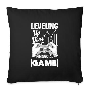 Améliorez votre manette de jeu financière - Housse de coussin décorative 45 x 45 cm - noir - Devant