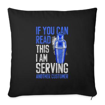 Barman Boissons Bouteilles Boissons - Housse de coussin décorative 45 x 45 cm - noir - Devant