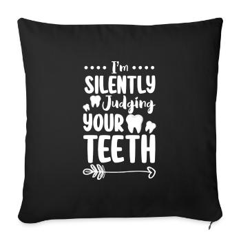 Dents Profession Infirmière Mâchoire - Housse de coussin décorative 45 x 45 cm - noir - Devant
