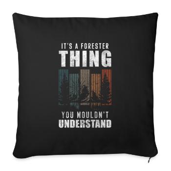 Arbre de conservation de la nature Forester - Housse de coussin décorative 45 x 45 cm - noir - Devant