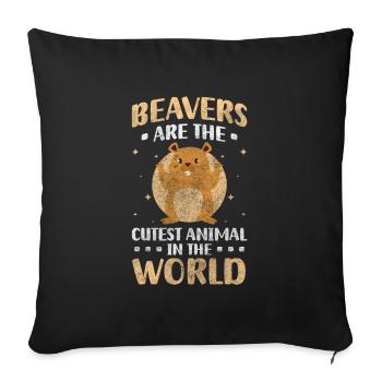 Bois Arbres Zoo Eau - Housse de coussin décorative 45 x 45 cm - noir - Devant