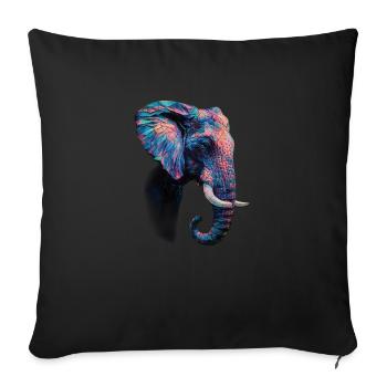 Elephant - Sofa pillowcase 17,3'' x 17,3'' (45 x 45 cm) - black - Front