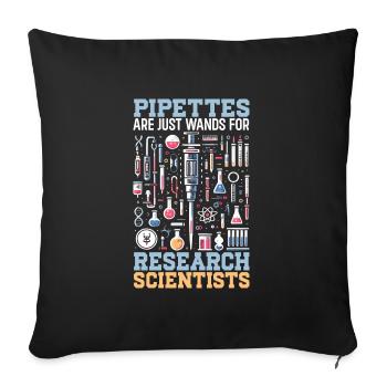 Lustiger Laborant Biotechnologe - Sofakissenbezug 45 x 45 cm - Schwarz - Vorne