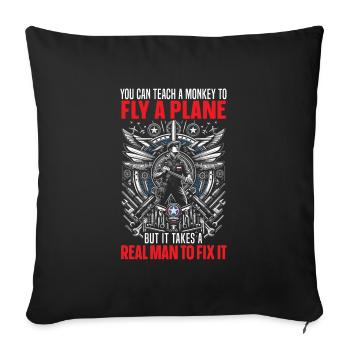 Aircraft Mechanic Aircraft Mechanical Engineering - Sofa pillowcase 17,3'' x 17,3'' (45 x 45 cm) - black - Front