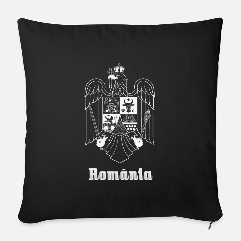 Rumänien Wappen Shirt - Sofakissenbezug 45 x 45 cm - Schwarz