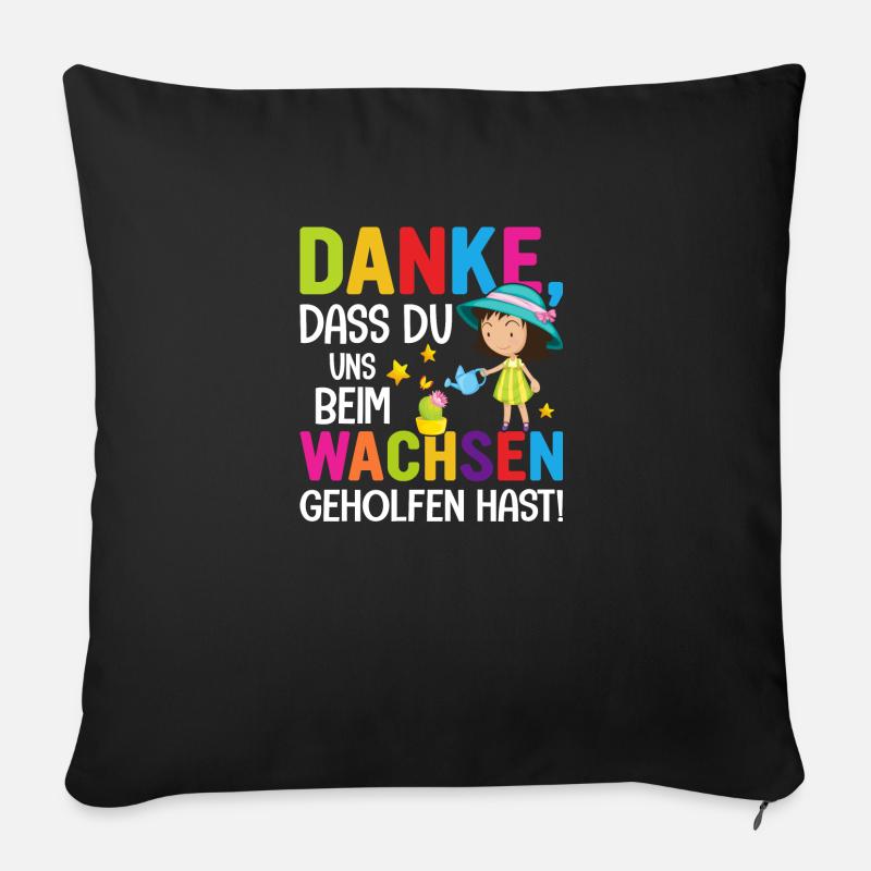 Erzieherin Kindergarten Abschiedsgeschenk - Sofakissenbezug 45 x 45 cm - Schwarz