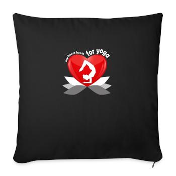 Yoga Namaste T-shirt with yoga design for yoga class - Sofa pillowcase 17,3'' x 17,3'' (45 x 45 cm) - black - Front