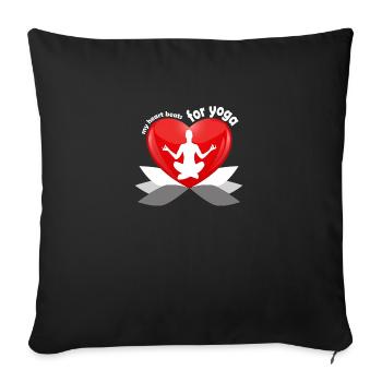Yoga Namaste T-shirt with yoga design for yoga class - Sofa pillowcase 17,3'' x 17,3'' (45 x 45 cm) - black - Front