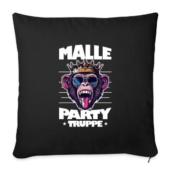 Malle Party Troop Singe de Majorque disant - Housse de coussin décorative 45 x 45 cm - noir - Devant