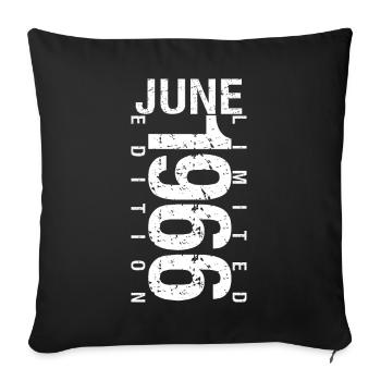 June 1966 June birthday gift June 1966 - Sofa pillowcase 17,3'' x 17,3'' (45 x 45 cm) - black - Front