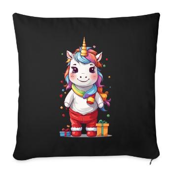 Colorful Christmas Magic Unicorn Winter Gifts - Sofa pillowcase 17,3'' x 17,3'' (45 x 45 cm) - black - Front
