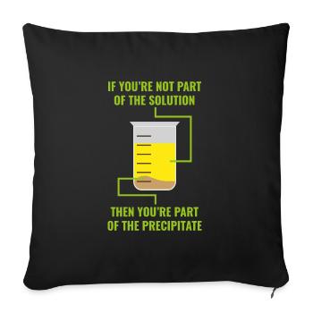 Solution precipitate cadeau chimie science - Housse de coussin décorative 45 x 45 cm - noir - Devant