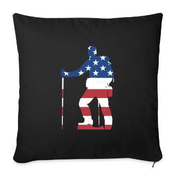 Hiker Us Drapeau Randonnée - Housse de coussin décorative 45 x 45 cm - noir - Devant