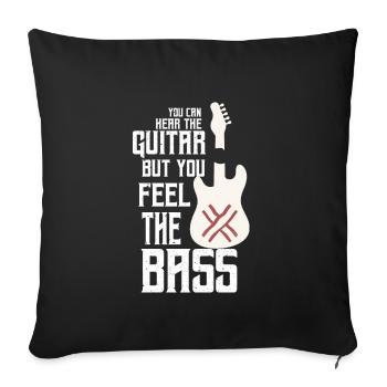 Feel the bass - Bassist guitare - Housse de coussin décorative 45 x 45 cm - noir - Devant