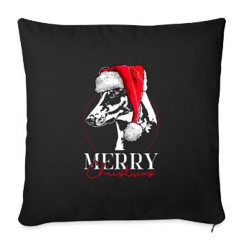 Santa SHORTHAIR COLLIE Merry Christmas Dog Wilsigns - Sofa pillowcase 17,3'' x 17,3'' (45 x 45 cm) - black - Front
