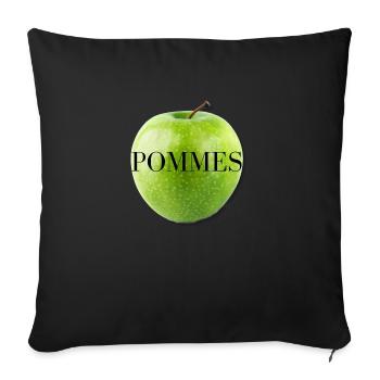 Apple Design - Moderne - Nouveau - Délicieux - Housse de coussin décorative 45 x 45 cm - noir - Devant