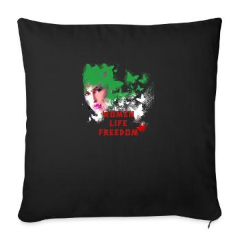 femmes liberté de vie,iran,liberté de vie des femmes - Housse de coussin décorative 45 x 45 cm - noir - Devant