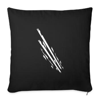 Cadeau de gymnastique de jogging sportif à rayures athlétiques - Housse de coussin décorative 45 x 45 cm - noir - Devant