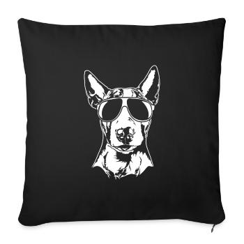 Bull Terrier Cool Sunglasses Dogs Dog Wilsigns - Sofa pillowcase 17,3'' x 17,3'' (45 x 45 cm) - black - Front